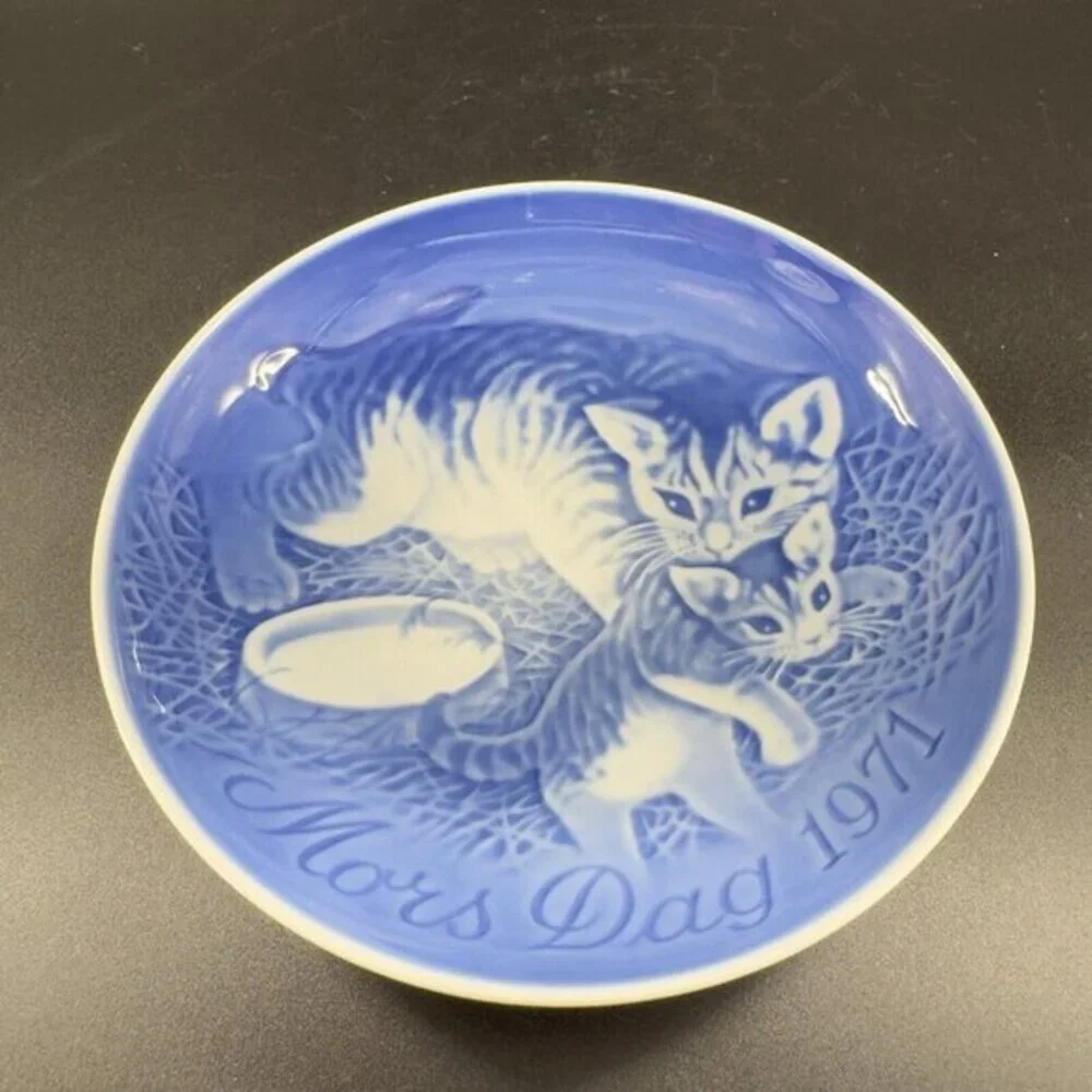 1971‎ Bing & Grondahl Plate Mothers Day Copenhagen Denmark Dish Plate Kitty Cat